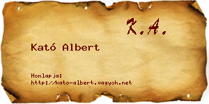 Kató Albert névjegykártya