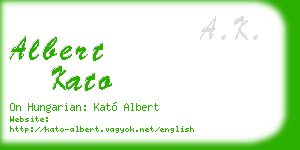 albert kato business card